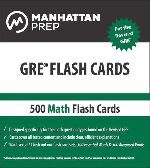 Book cover of 500 GRE Math Flash Cards