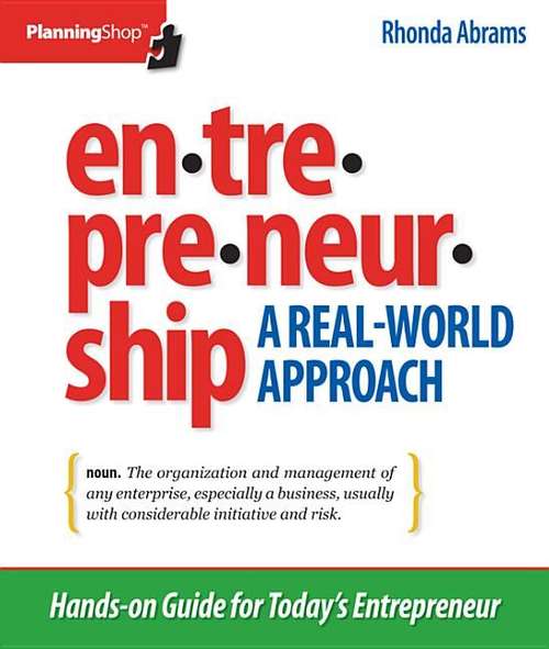 Book cover of Entrepreneurship: A Real-World Approach