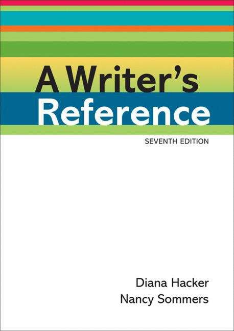 Book cover of A Writer's Reference (Seventh Edition)