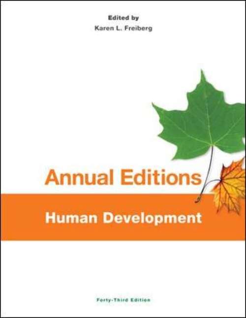 Book cover of Annual Editions: Human Development, 43/e