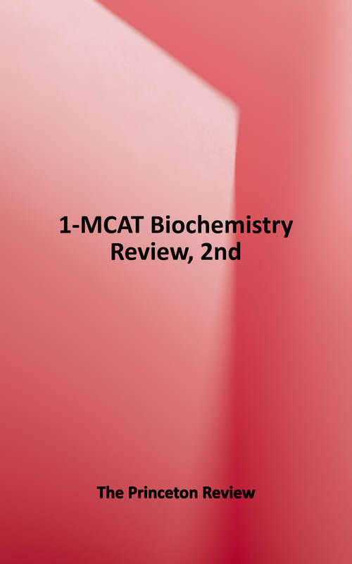 Book cover of MCAT Biochemistry Review (Graduate School Test Preparation)