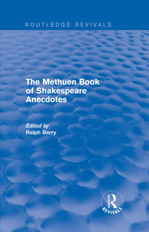 Book cover of The Methuen Book of Shakespeare Anecdotes