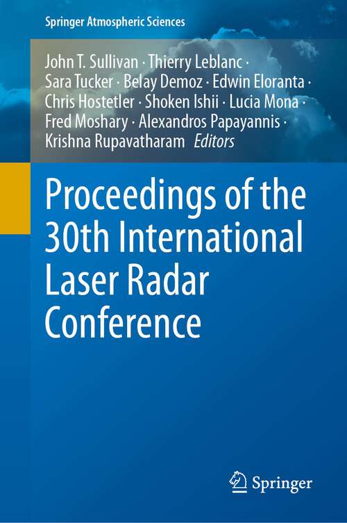 Book cover of Proceedings of the 30th International Laser Radar Conference (1st ed. 2023) (Springer Atmospheric Sciences)