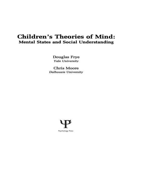 Book cover of Children's Theories of Mind: Mental States and Social Understanding