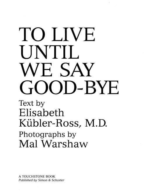 Book cover of To Live Until We Say Good Bye