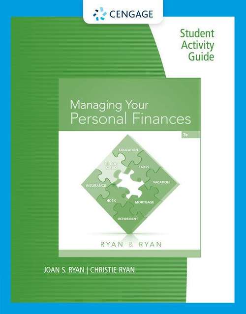 Book cover of Managing Your Personal Finances, Student Activity Guide (7)