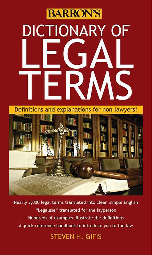 Book cover of Dictionary of Legal Terms: Definitions and Explanations for Non-Lawyers