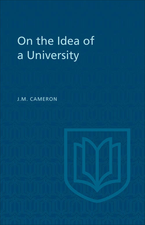 Book cover of On the Idea of a University