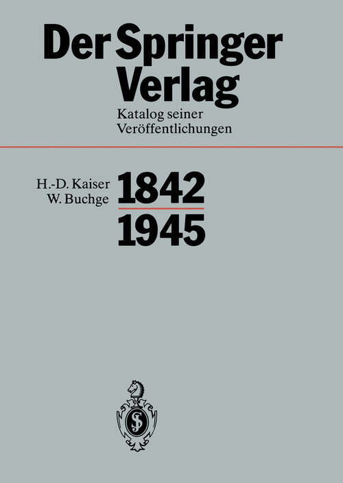 Book cover of Der Springer-Verlag