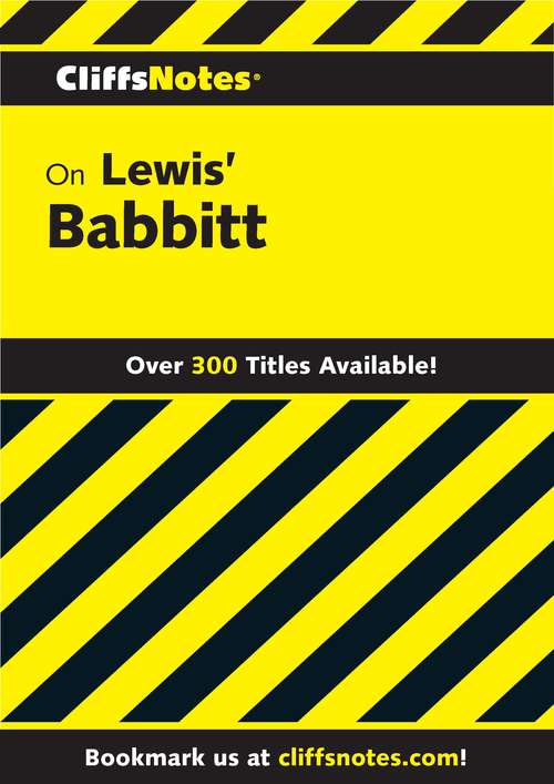 Book cover of CliffsNotes on Lewis' Babbitt