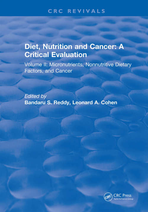 Book cover of Diet, Nutrition and Cancer: Volume II