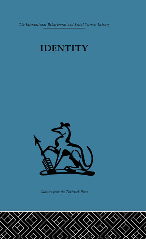 Book cover of Identity: Mental health and value systems