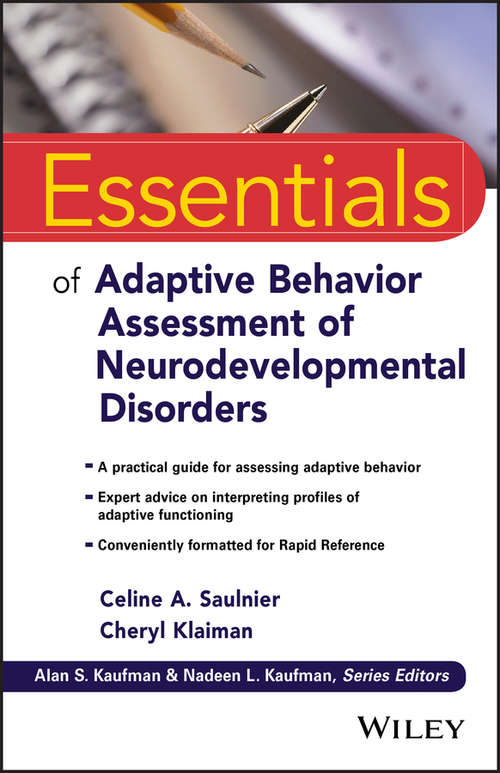 Book cover of Essentials of Adaptive Behavior Assessment of Neurodevelopmental Disorders (Essentials of Psychological Assessment)