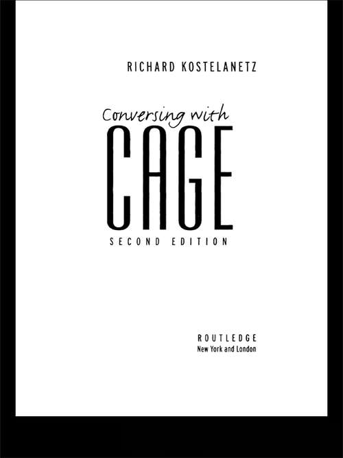 Book cover of Conversing with Cage (2)