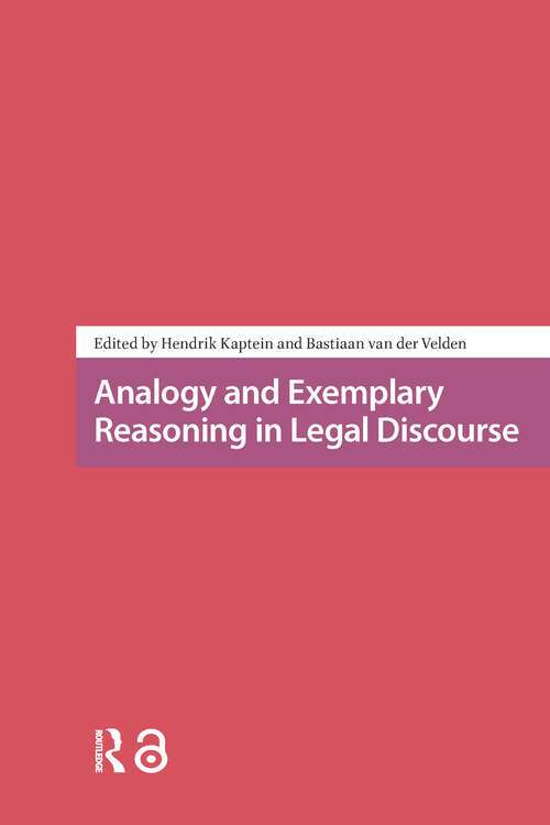 Book cover of Analogy and Exemplary Reasoning in Legal Discourse (1)