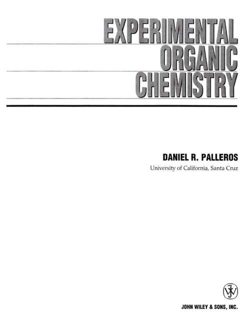 Book cover of Experimental Organic Chemistry
