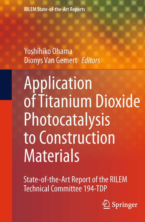 Book cover of Application of Titanium Dioxide Photocatalysis to Construction Materials