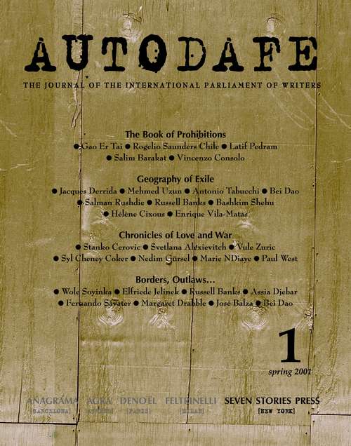 Book cover of Autodafe 1: The Journal of the International Parliament of Writers