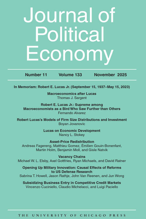 Book cover of Journal of Political Economy, volume 133 number 11 (November 2025)