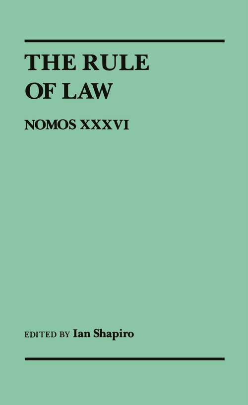 Book cover of The Rule of Law