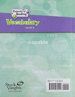 Book cover of Vocabulary, Writer's Log [Level E]