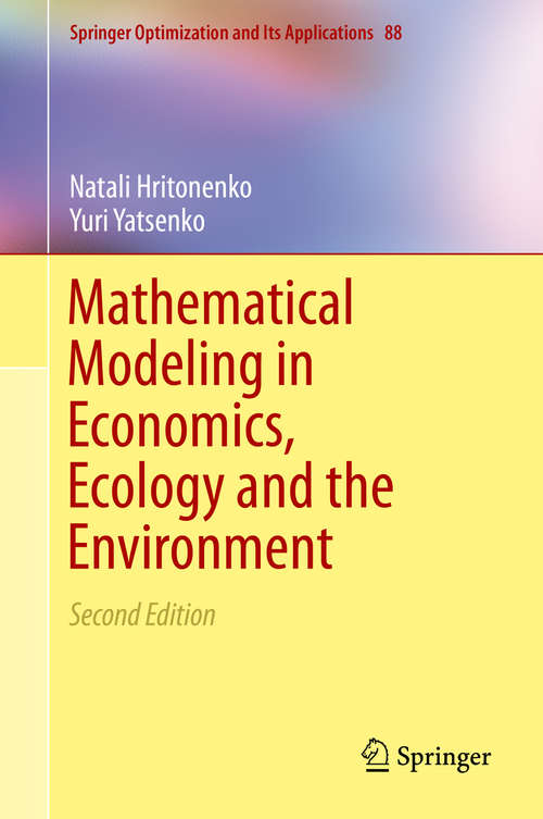 Book cover of Mathematical Modeling in Economics, Ecology and the Environment