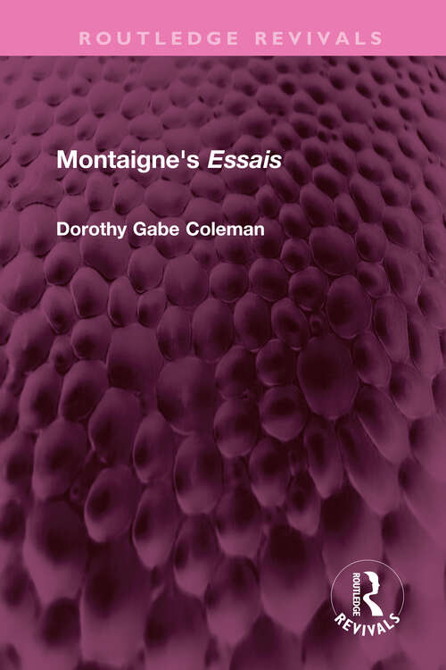 Book cover of Montaigne's 'Essais' (Routledge Revivals)