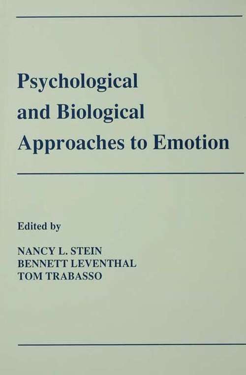 Book cover of Psychological and Biological Approaches To Emotion