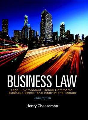Book cover of Business Law: Legal Environment, Online Commerce, Business Ethics, and International Issues