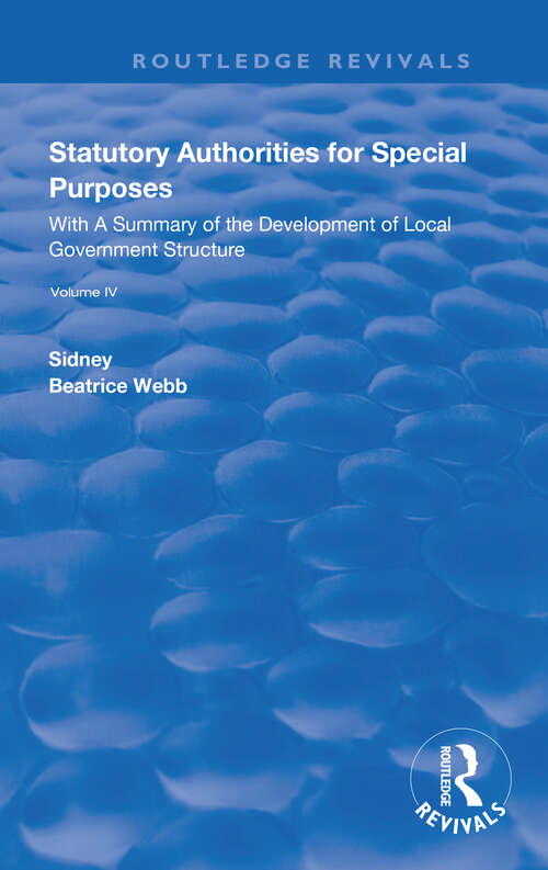 Cover image of Statutory Authorities for Special Purposes