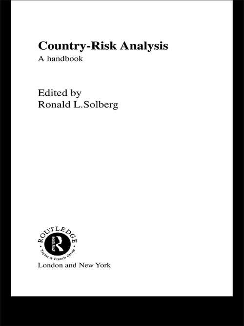 Book cover of Country Risk Analysis: A Handbook