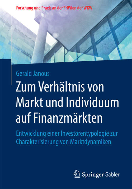 Book cover of Zum Verhältnis von Markt und Individuum auf Finanzmärkten
