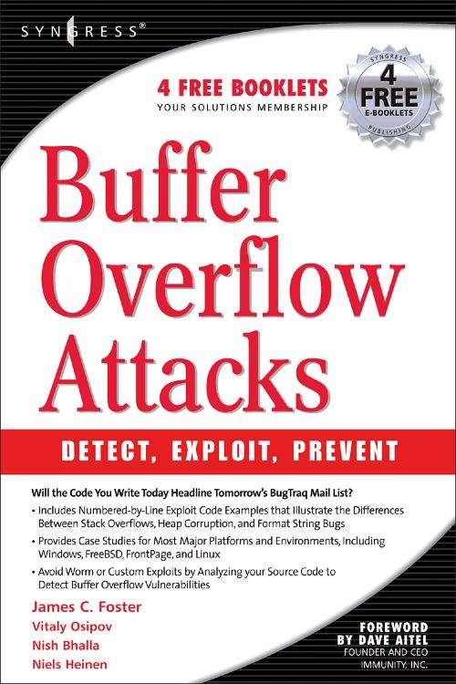 Book cover of Buffer Overflow Attacks: Detect, Exploit, Prevent