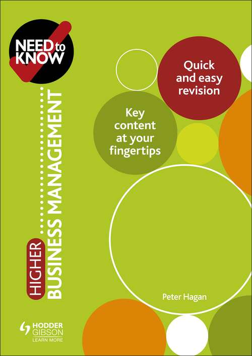 Book cover of Need to Know: Higher Business Management