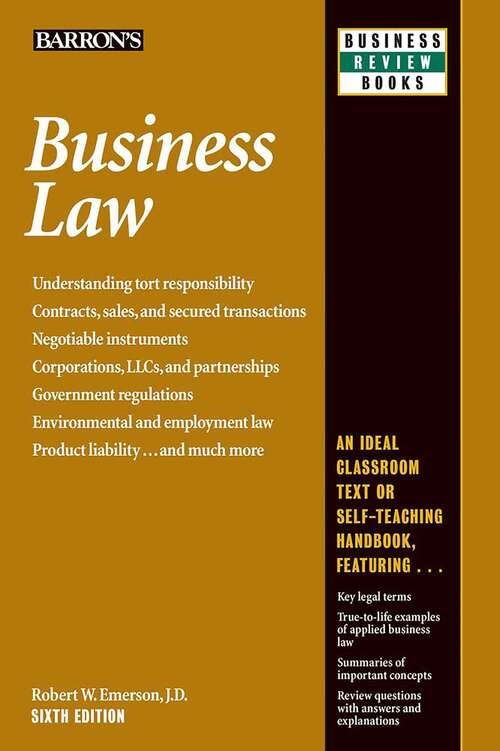 Book cover of Business Law, 6th edition (Barron's Business Review Series)