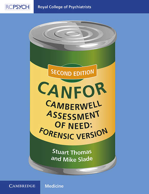 Book cover of Camberwell Assessment of Need: CANFOR