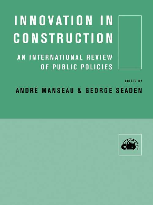 Book cover of Innovation in Construction: An International Review of Public Policies
