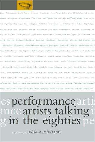 Book cover of Performance Artists Talking in the Eighties