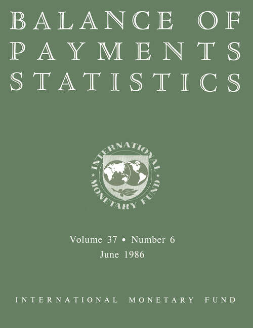 Book cover of Balance of Payments Statistics, Volume 37, June 1986: [subtitle]