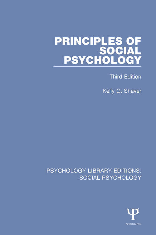 Book cover of Principles of Social Psychology: Third Edition (Psychology Library Editions: Social Psychology)