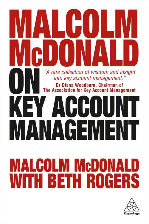 Book cover of Malcolm McDonald on Key Account Management
