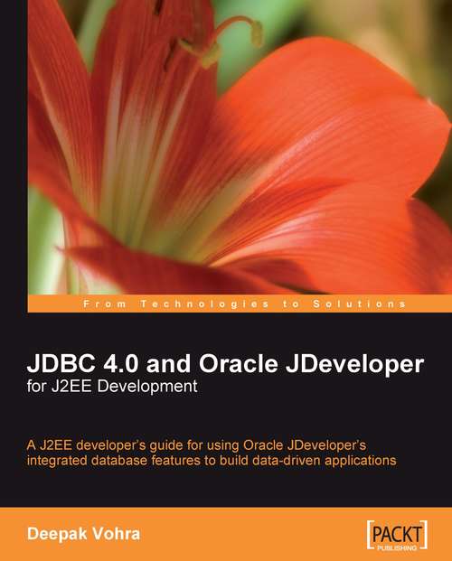 Book cover of JDBC 4.0 and Oracle JDeveloper for J2EE Development
