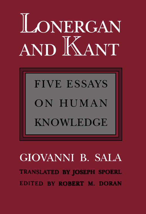 Book cover of Lonergan and Kant