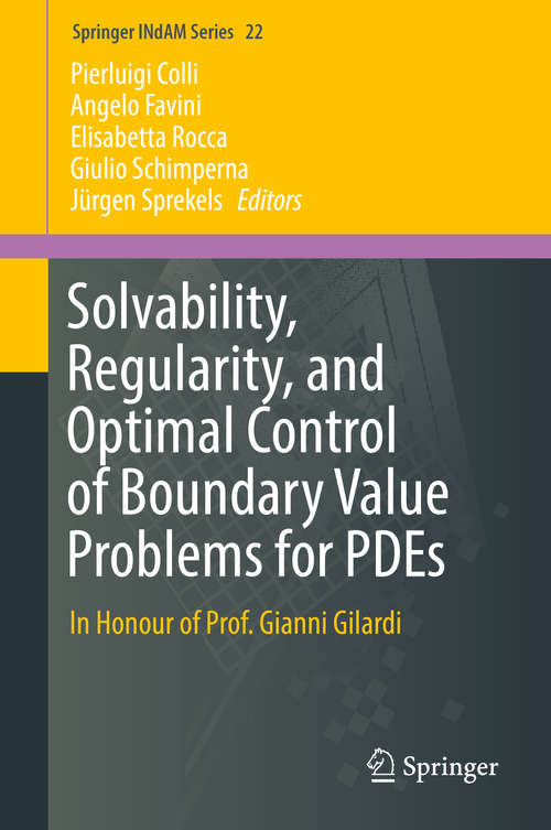 Book cover of Solvability, Regularity, and Optimal Control of Boundary Value Problems for PDEs