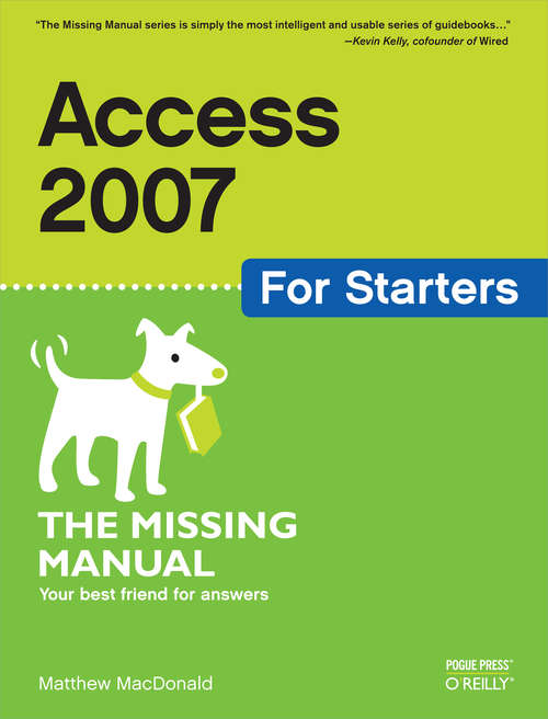 Book cover of Access 2007 for Starters: The Missing Manual
