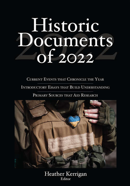 Book cover of Historic Documents of 2022 (Updated Edition) (Historic Documents)