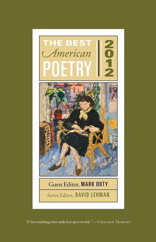 Book cover of The Best American Poetry 2012: Series Editor David Lehman