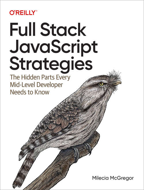 Book cover of Full Stack JavaScript Strategies: The Hidden Parts Every Mid-Level Developer Needs to Know (1)