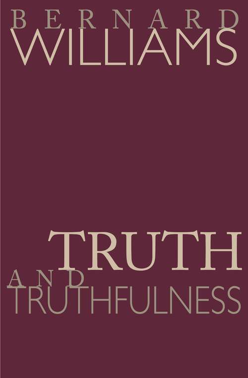 Book cover of Truth and Truthfulness