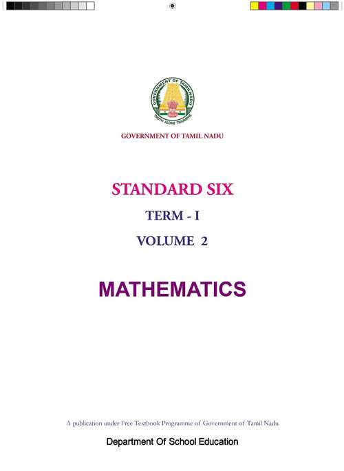 Book cover of Mathematics Term 1 Volume 2 class 6 - S.C.E.R.T - Tamil Nadu Board